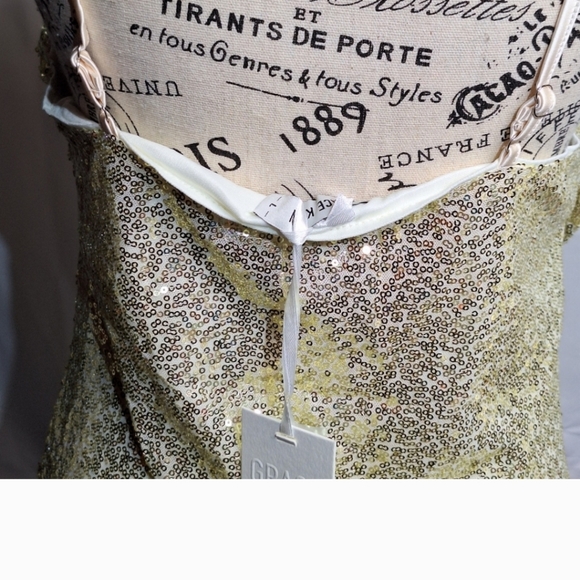 Sequin Tank Top Sleeveless Sparkle Shimmer Camisole Party Club Cocktail large. - Picture 6 of 8